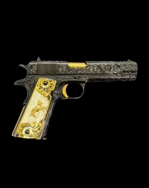 Colt 1911 Government 38 Super Blued Scrolls - Image 2