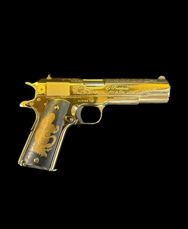 Colt 1911 Government 38 Super El Presidente De Oro - Image 3